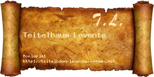 Teitelbaum Levente névjegykártya